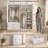 63" W Wardrobe Armoire with 2 Hanging Rods, 6 Shelves and 2 Drawers