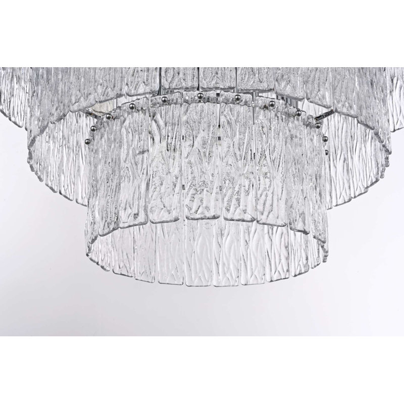 Lustre en verre 40 pouces Intisar, Chrome chrome