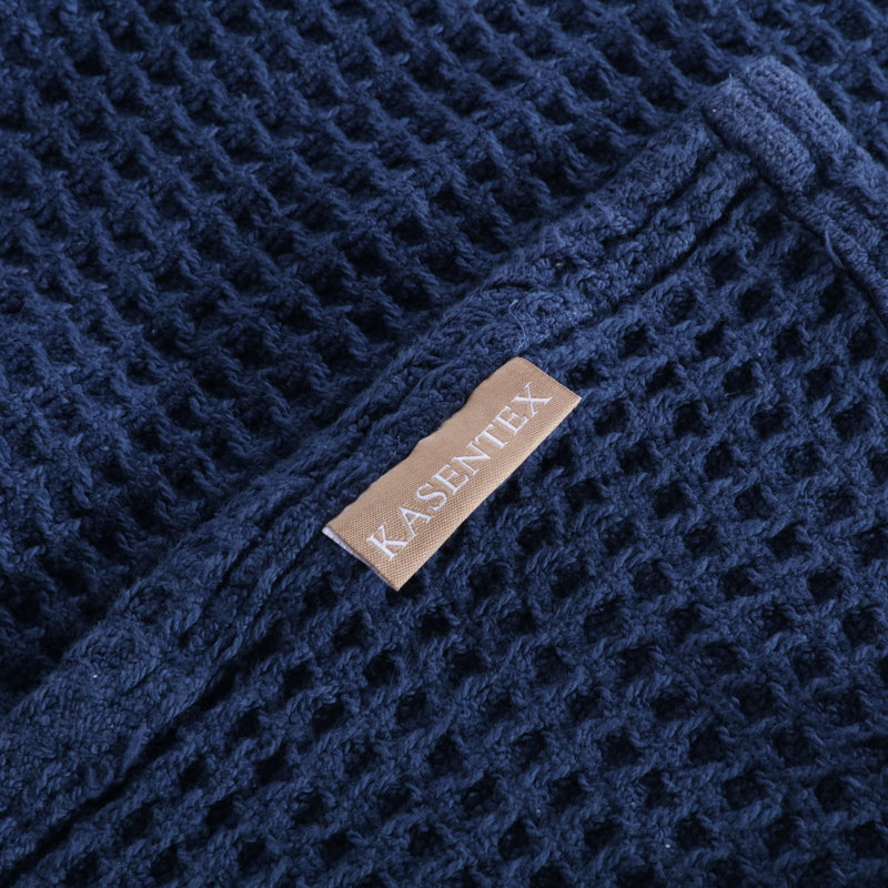 Honeycomb / Waffle Blanket, Dark Blue