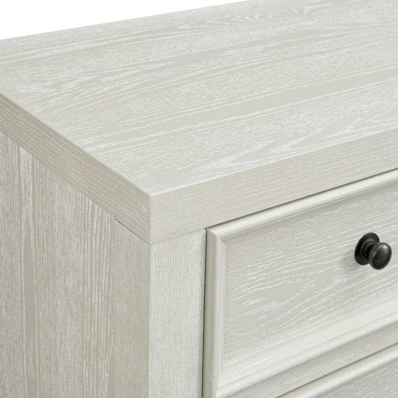Table de chevet 3 tiroirs, Blanc