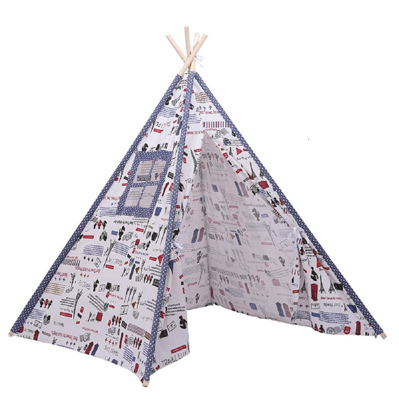 KingSo Indoor Fabric Triangular Play Tent, 43.3" H x 43.3" W x 43.3" D