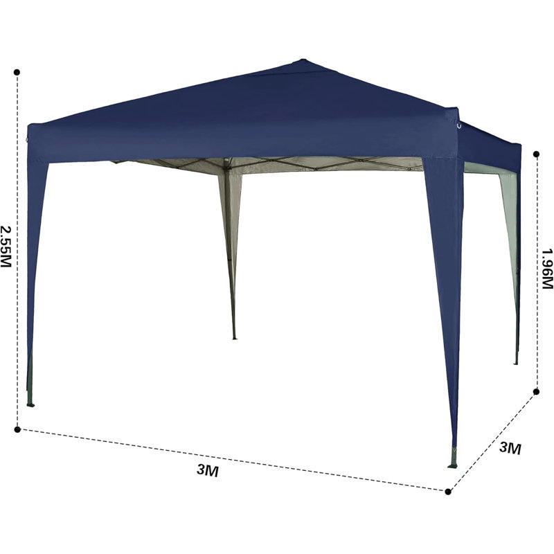 Janvey 3m x 3m Steel Pop-Up Gazebo, Blue