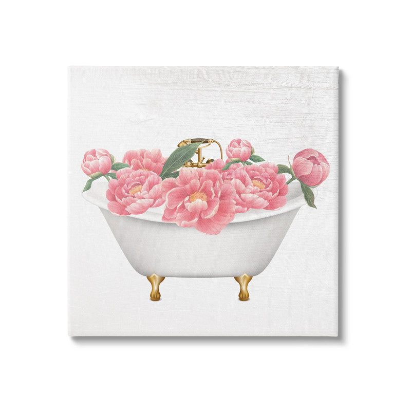 «Budding Peony», art mural rétro sur toile par Lil 'Rue, H 36 po x l 36 po x P 1,5 po
