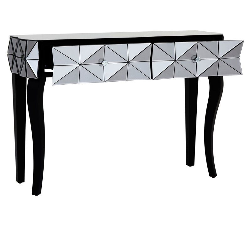 112cm Glass Top Console Table