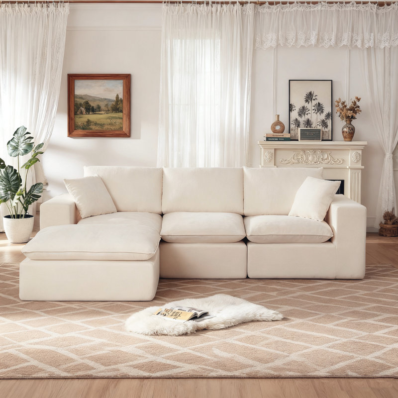 Canapé modulaire Modern, Chenille beige
