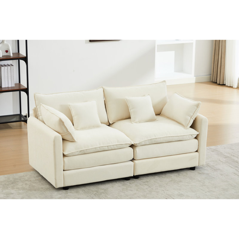 2, moderne en forme de L, chenille blanche et confortable pour la chambre à coucher salon Chenille appartement