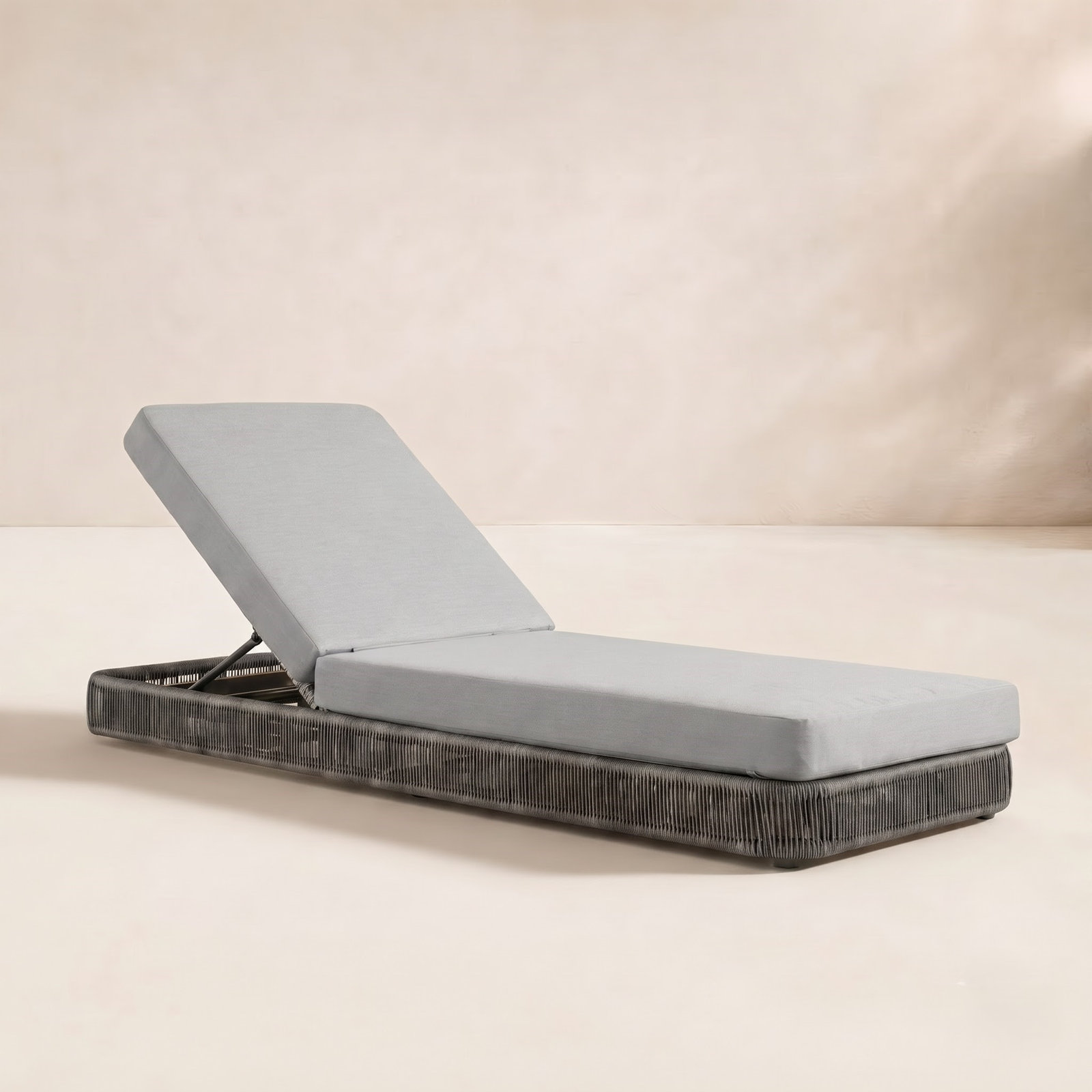 78" Patio Chaise Lounge, Stone Gray