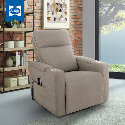 Sealy Posturepedic Logan Lift Assist Recliner with Adjustable Power Headrest and Active Lumbar Support 