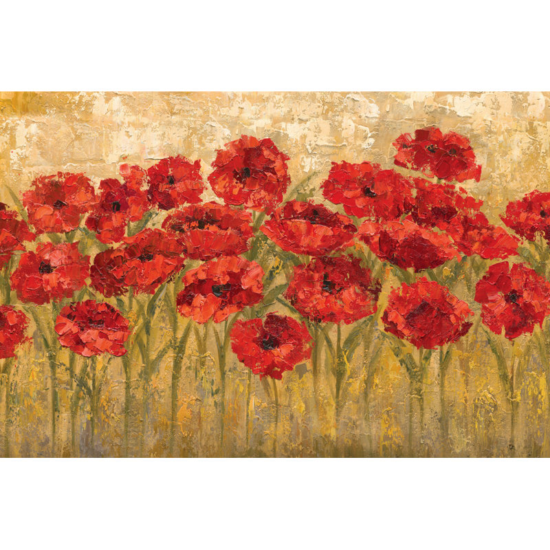 Poppy Field - Wrapped Canvas Painting, 61cm H x 91cm W x 3.8cm D