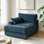 Chaise longue surdimensionnée en velours côtelé avec accoudoirs et coussins Bentura