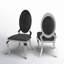 Chaise d'appoint rembourrée à dossier King Louis avec structure en acier inoxydable Amity-510384455-510384452