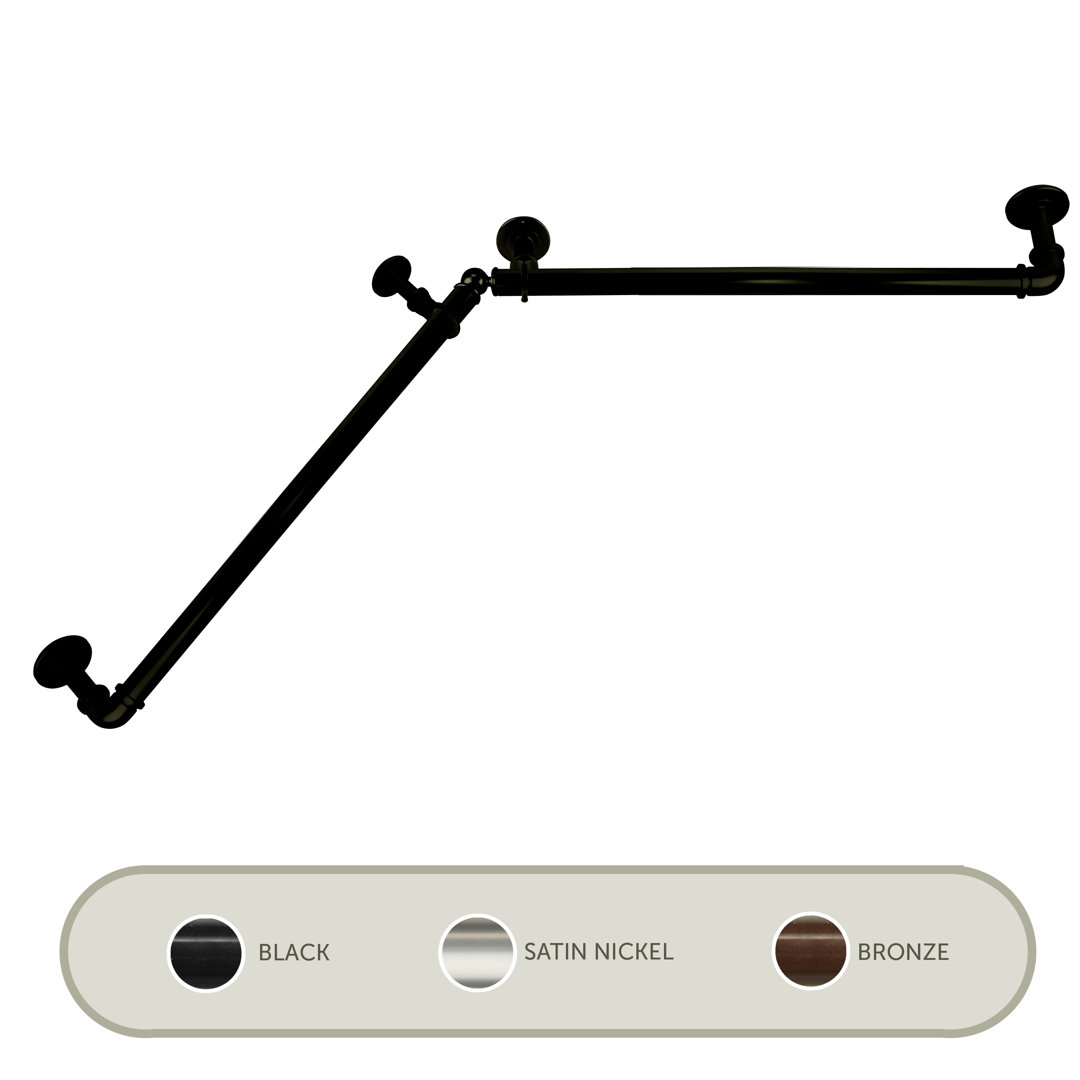 Kailua Adjustable Corner Curtain Rod Williston Forge 