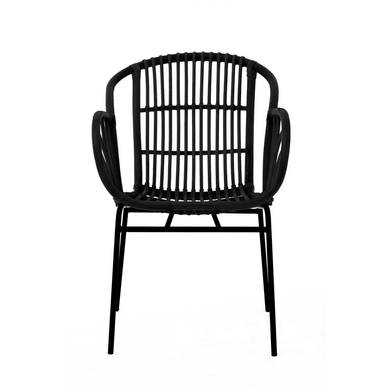 Outdoor Patio Dining Armchair, Black