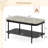 Rectangular Coffee Table, 2-Tier Center Table with Lower Shelf for Bedroom, Office Gray + Black-702172040-702172043