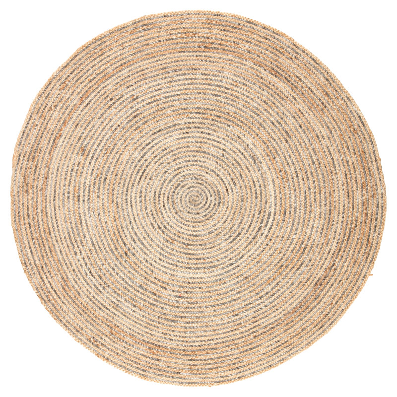 Tapis rond beige / gris en jute / sisal tressé à la main Juhasz, Rond 10 pi