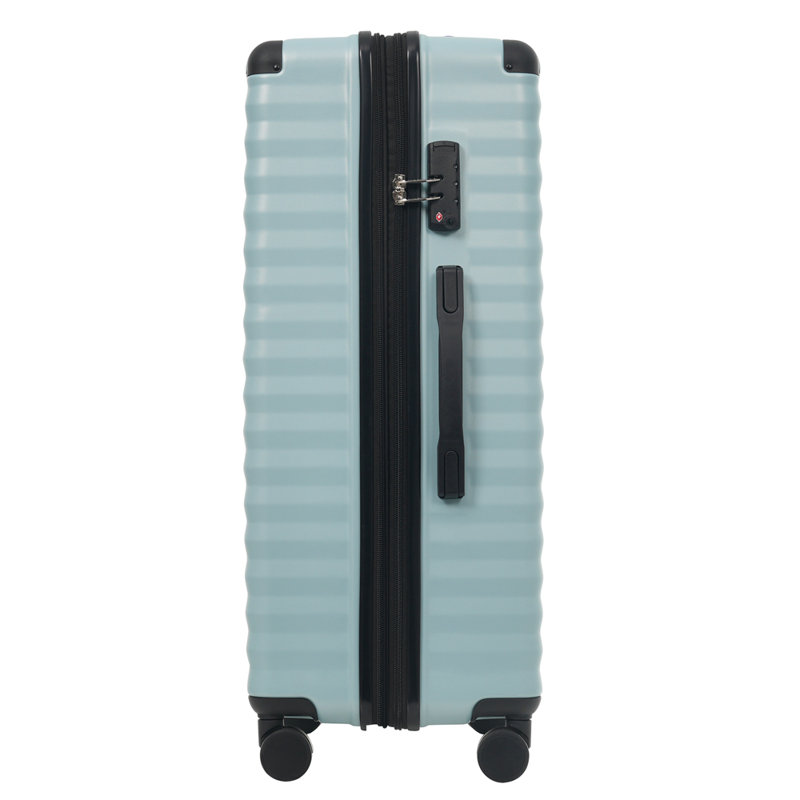 Ensemble de bagage 5 pièces avec ouverture frontale, valise de transport extensible rigide avec roulettes pivotantes, sac de rangement pour porte-gobelet USB et porte-gobelet TSA Lock