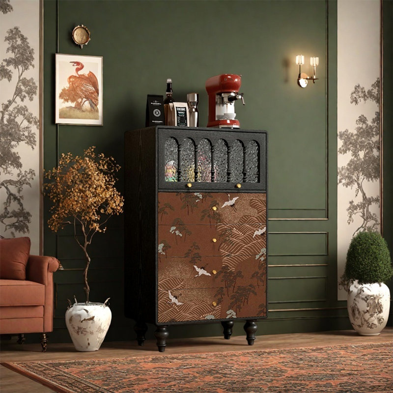 Storage Cabinet with Solid Wood Legs