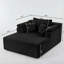 Chaise longue noire confortable, siège en mousse surdimensionné pour les salons