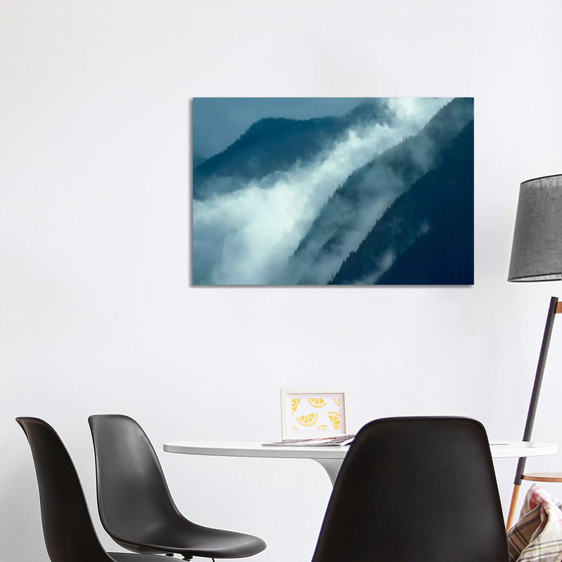 Mist Rising In The Cascade Mountains Near Hope, British Columbia, Canada by Tim Fitzharris - Wrapped Canvas Print