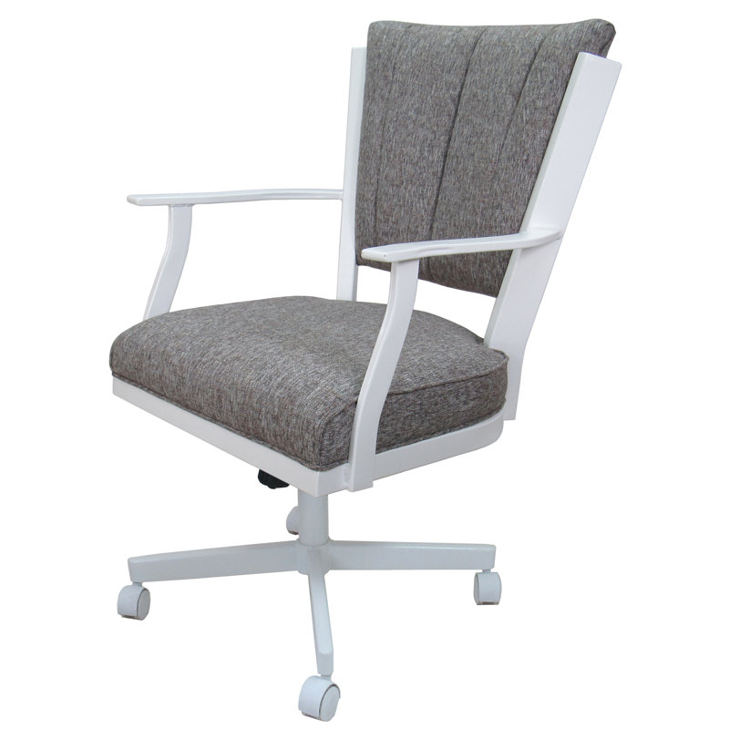 Chaise pivotante avec accoudoirs, Blanc