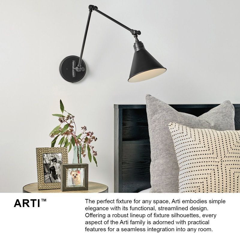 Arti 41" Transitional Black LED Pendant with Clear Glass Shade