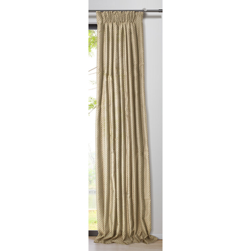 Just-triple Tab Top Sheer Single Curtain, Sand