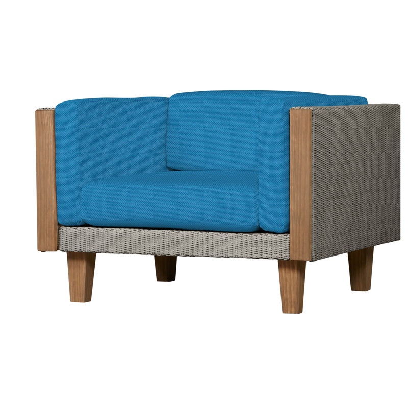 Catalina Outdoor Teak Lounge Chair, Calidora Mist, Pewter