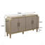 Armoire 59,84 "de style industriel rétro à 4 portes, portes décoratives en lin, pour chambre à coucher, salon, bureau, facile à assembler