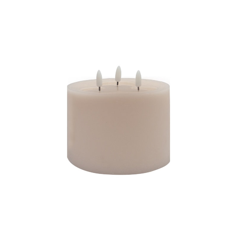 Petite bougie sans flamme 3 mèches, Rose