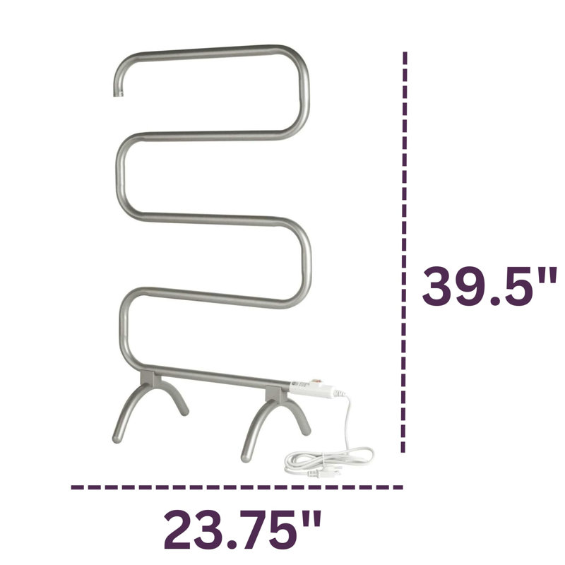 Nickel Finish Free-Standing or Wall Mounted Towel Warmer