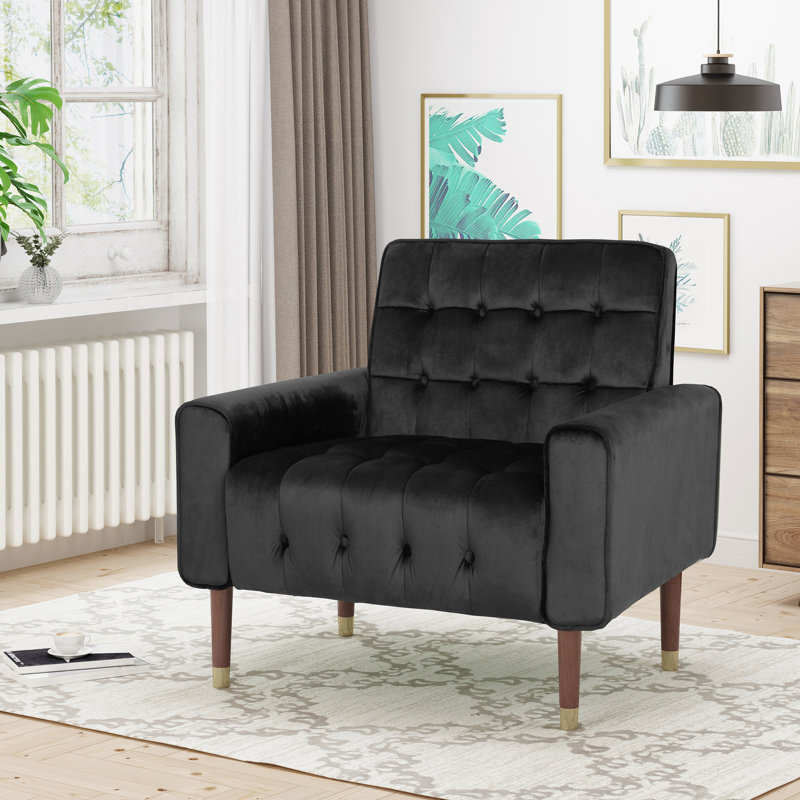 Chaise avec accoudoirs de salon Comfy, Noir