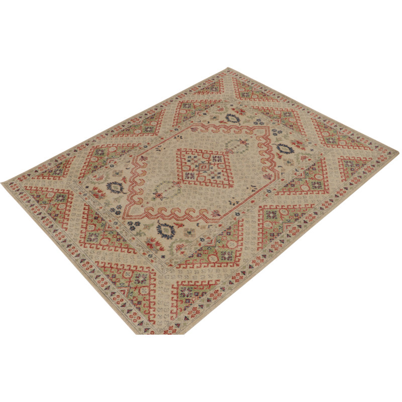 Homage Wool Oriental Area Rug in Green/Red/Brown