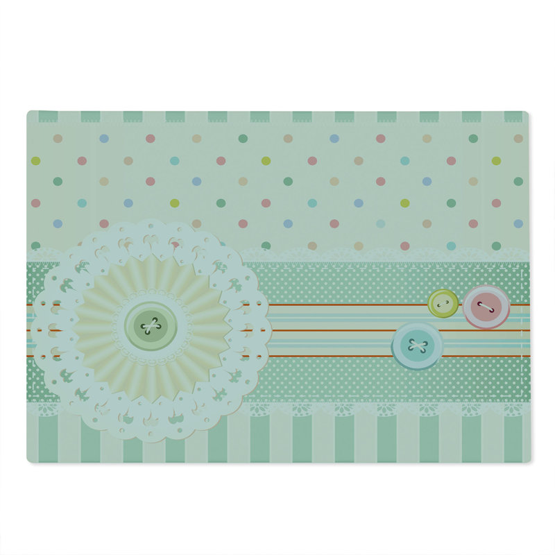 Ambesonne Shabby Flora Cutting Board Large Size Sewing Theme Border Multicolor