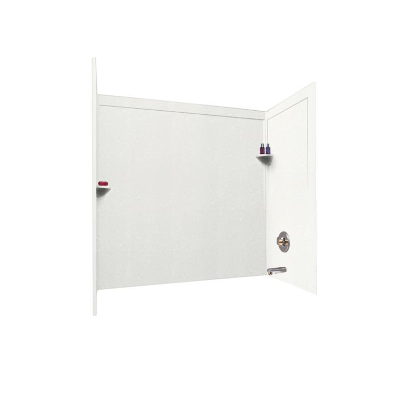 60'' W 32'' D 60'' H Alcove Solid Surface Wall, Bisque