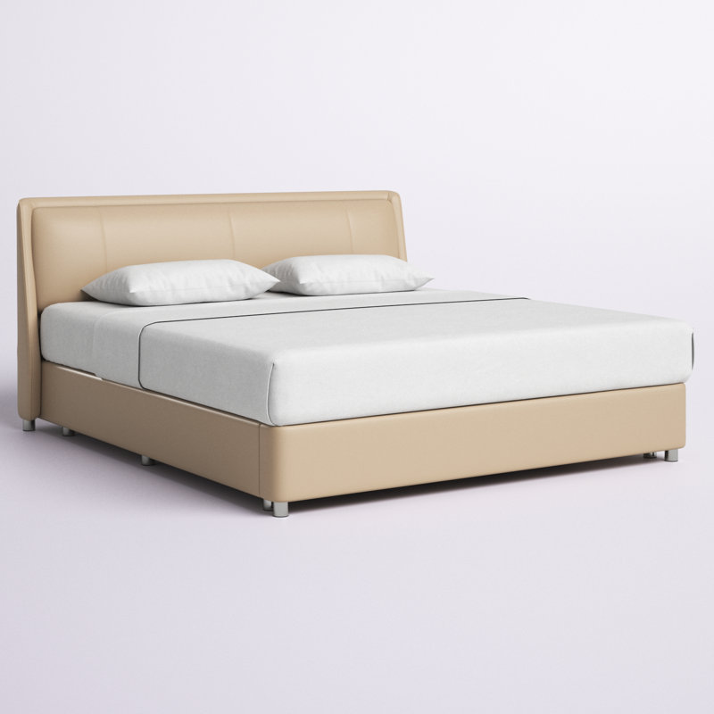 Ashlley Leather Sleigh Storage Bed, King