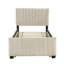 Lit de jour simple tapissier en velours avec lit gigogne - Lit moderne à économie d'espace avec lumières DEL, beige-129931346-129931348