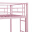 Lit superposé simple au-dessus de métal rose - une chambre moderne qui économise de l'espace, une fabrication solide pour la durabilité, un environnement de sommeil stable et silencieux, un escalier sécuritaire et silencieux, facile à assembler-485616772-485616773
