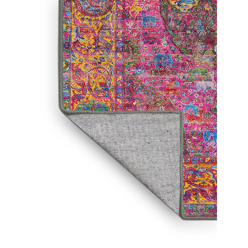 Tapis 100% Mid-Century moderne lavable à la machine 1539, Rectangle 5 pi x 7 pi