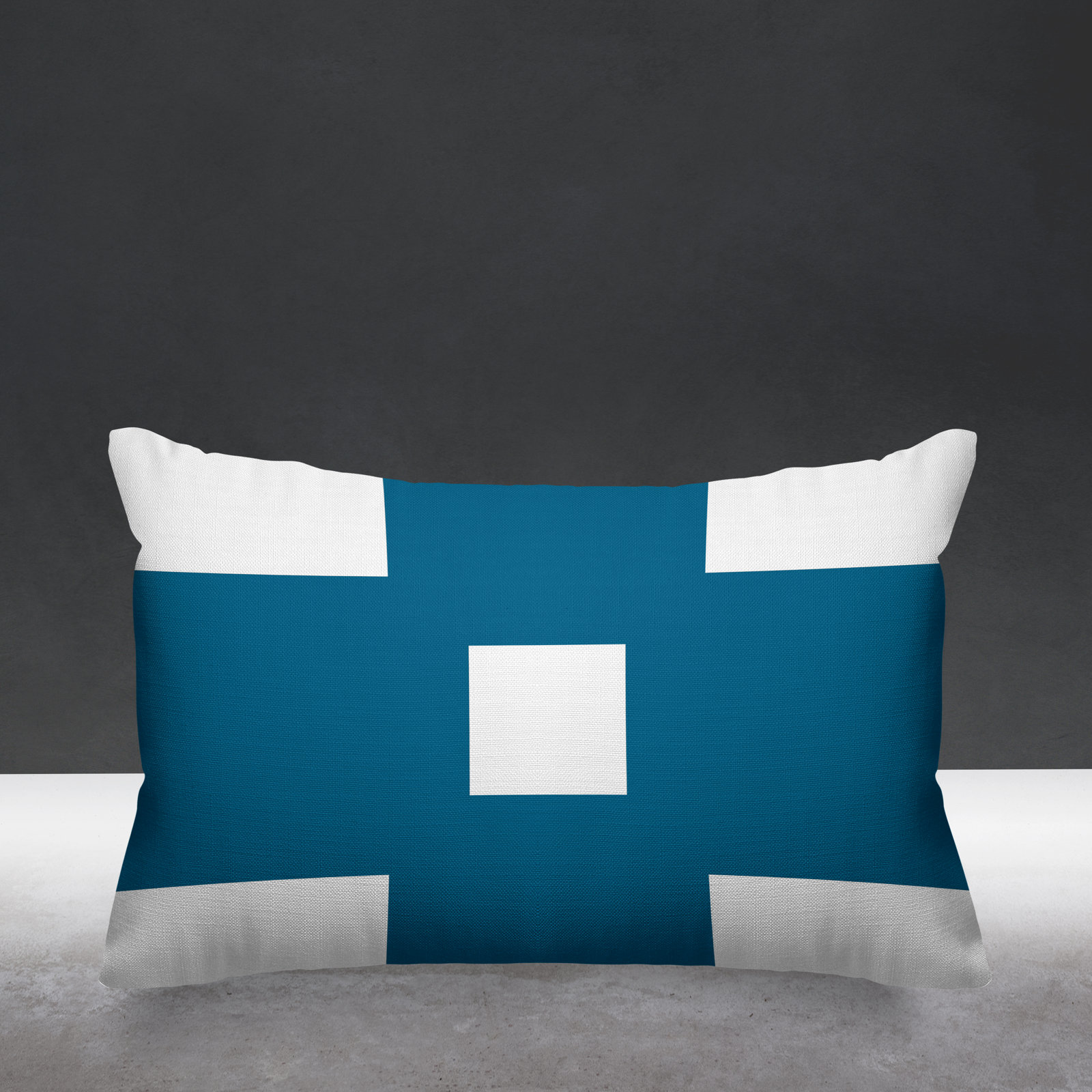 Luella Geometric Indoor/Outdoor Lumbar Throw Pillow, Turquoise