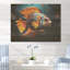 «Orange Pop Art Fish Marine Burst I» - Poisson papillon sur bois-334088916