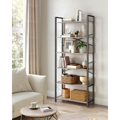 Bernis 186 cm H x 80 cm W Steel Etagere Bookcase