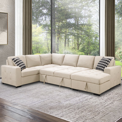 Upholstered U-Shaped Sectional Right Hand Facing