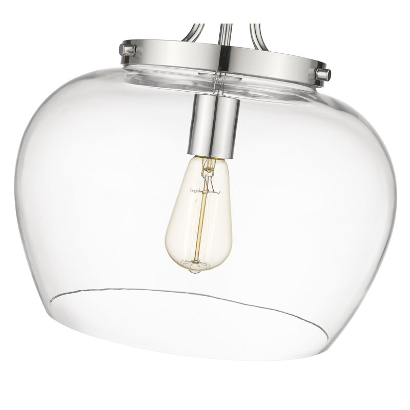 Plafonnier semi-encastré 1 lumière Caridad, Chrome