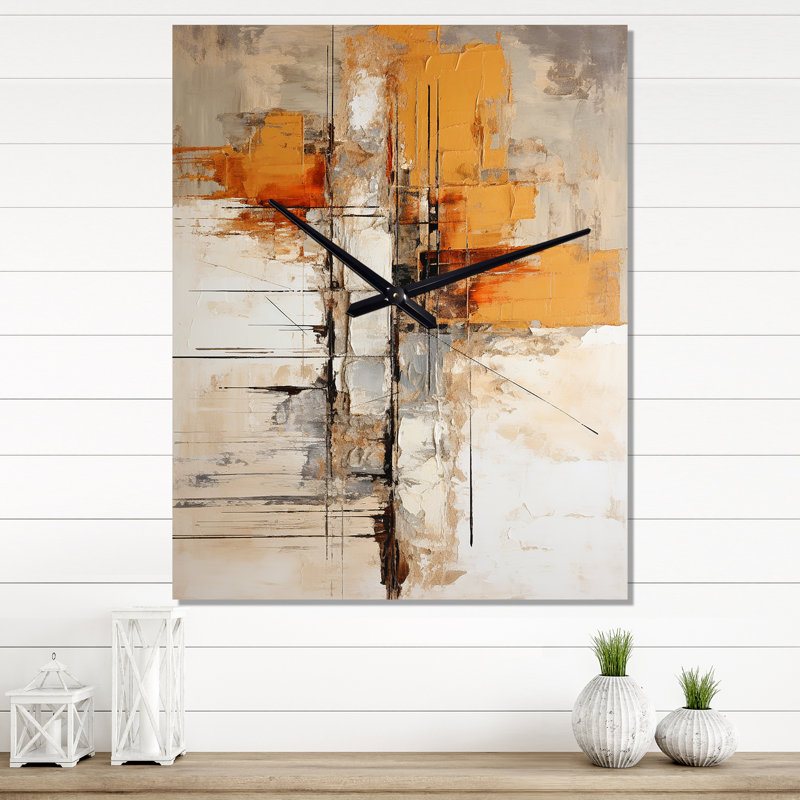 Horloge murale Impressions II - Collages abstraits, H 40 po x l 30 po x P 1 po