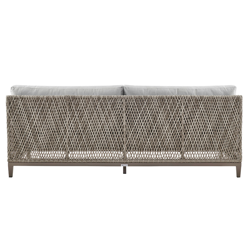 Grenada Gray and Brown Wicker Aluminum Outdoor Sofa