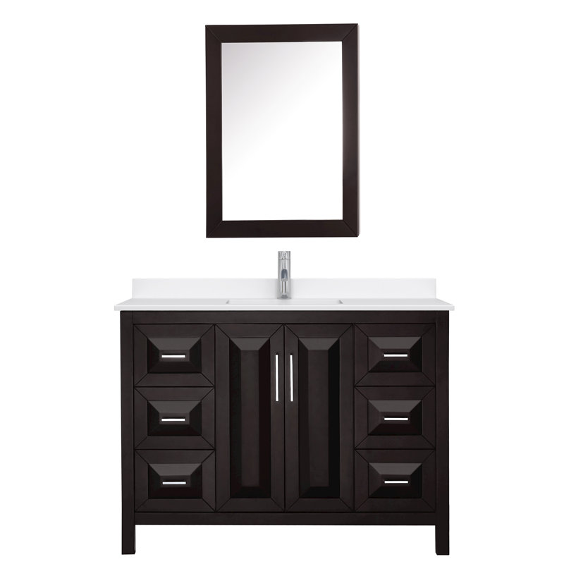Daria 48'' W Vanity, Polished Chrome, Brown, Giotto Quartz