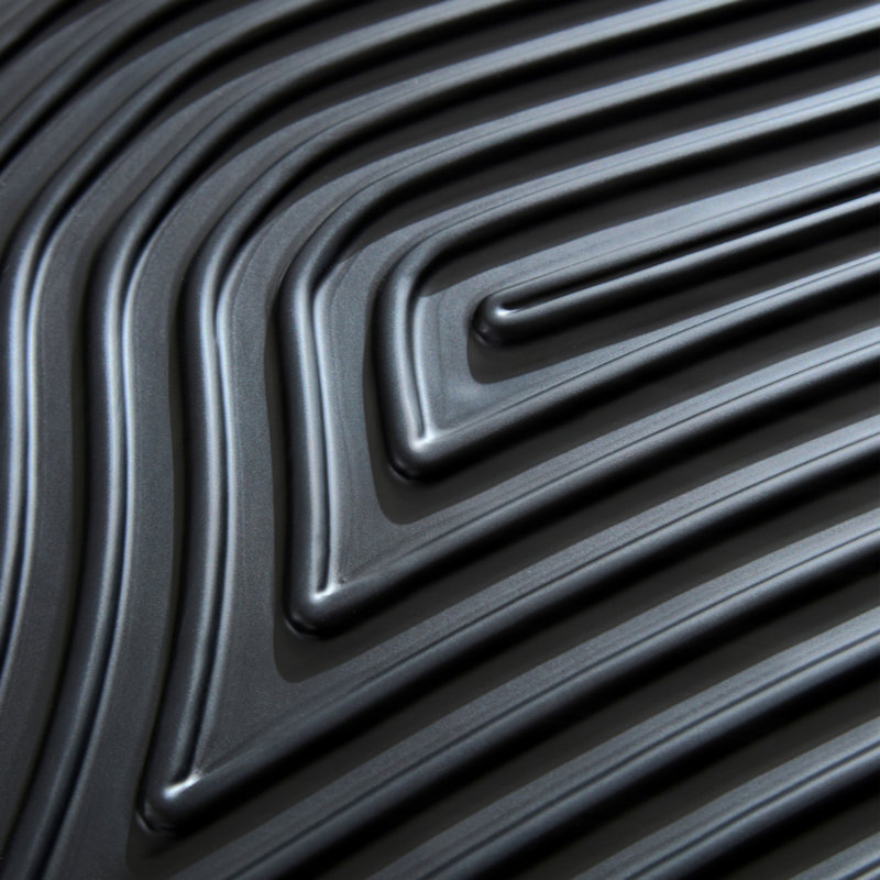 Matte Black Fiberglass Irregular Lift-Top Coffee Table