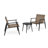 Modern Outdoor Chat Set: 2 PE Rattan Chairs +  Steel & Tempered Glass Side Table – Durable & Stylish