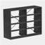 Commode 8 tiroirs avec grands tiroirs en tissu, noir