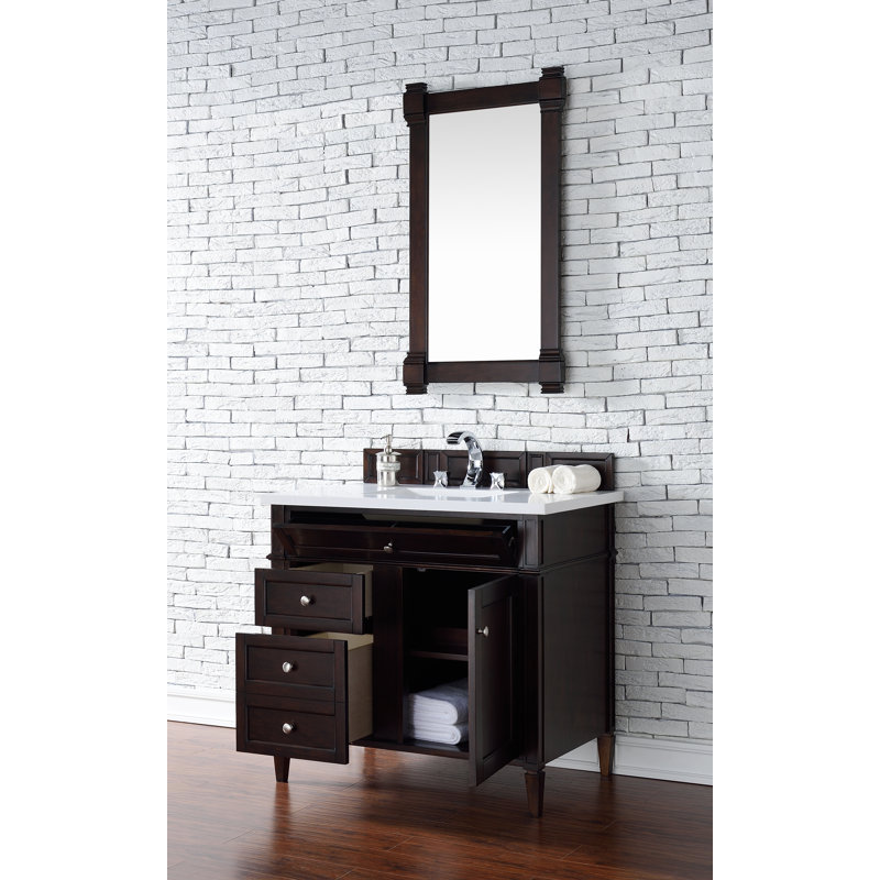 Brittany 36'' W Single Bathroom Vanity Base, Burnished Mahogany